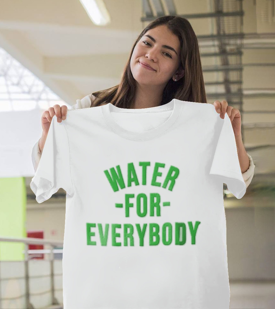 Water For Everybody Bright Green Arched Layout T-Shirt