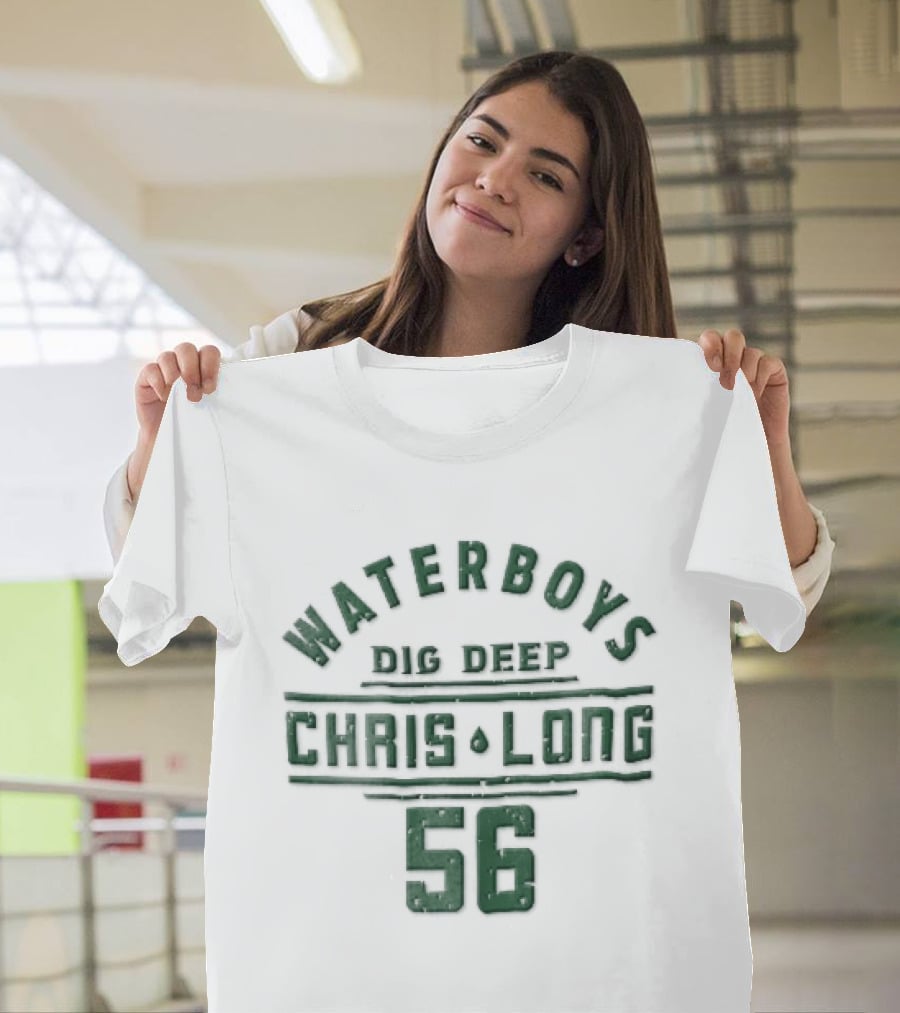 Waterboys Dig Deep Chris Long 56 Distressed Green T-Shirt