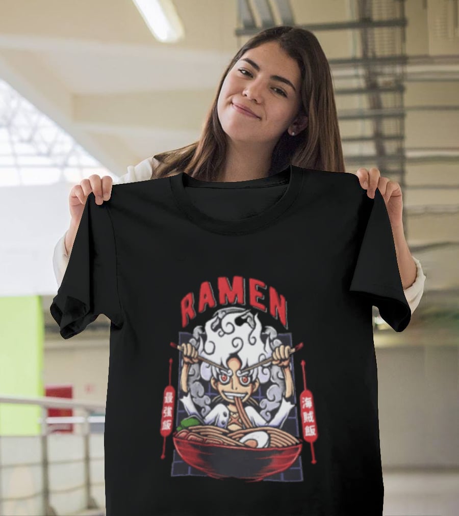 Ramen Pirate With Chopsticks Eating Noodles Anime T-Shirt