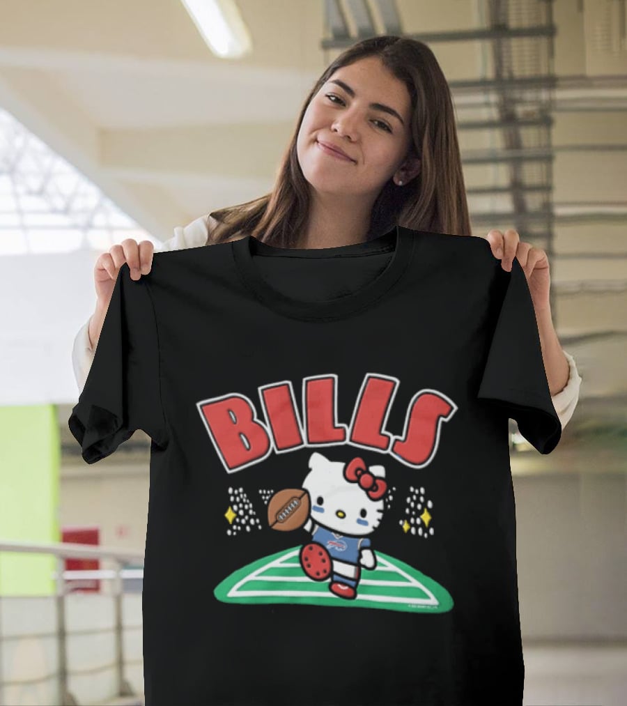 Hello Kitty Buffalo Bills Football Style Collaboration T-Shirt