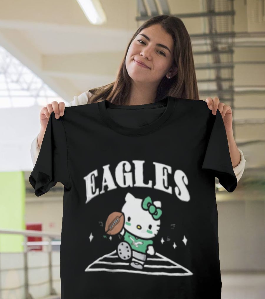 Hello Kitty Philadelphia Eagles Football Collaboration T-Shirt