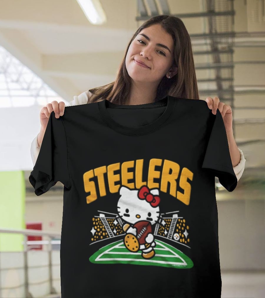 Hello Kitty Pittsburgh Steelers Football Collaboration T-Shirt