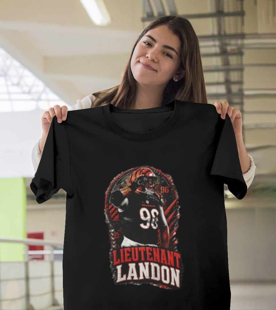 Lieutenant Landon 96 Cincinnati Bengals Football Salute T-Shirt