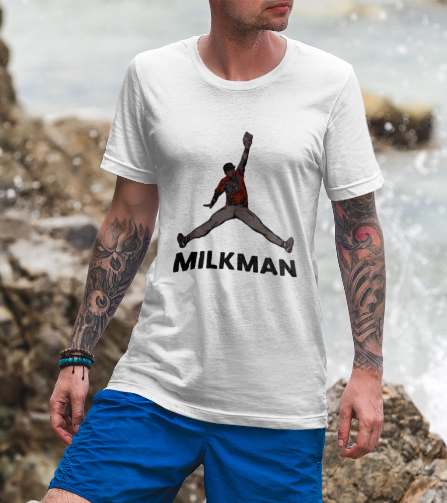 Atlanta Braves MLB Milkman Michael Harris II Jumpman Pose Catching 23 T-Shirt