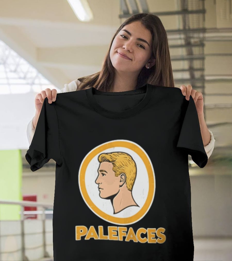 Palefaces Distressed Blonde Male Profile Circular T-Shirt