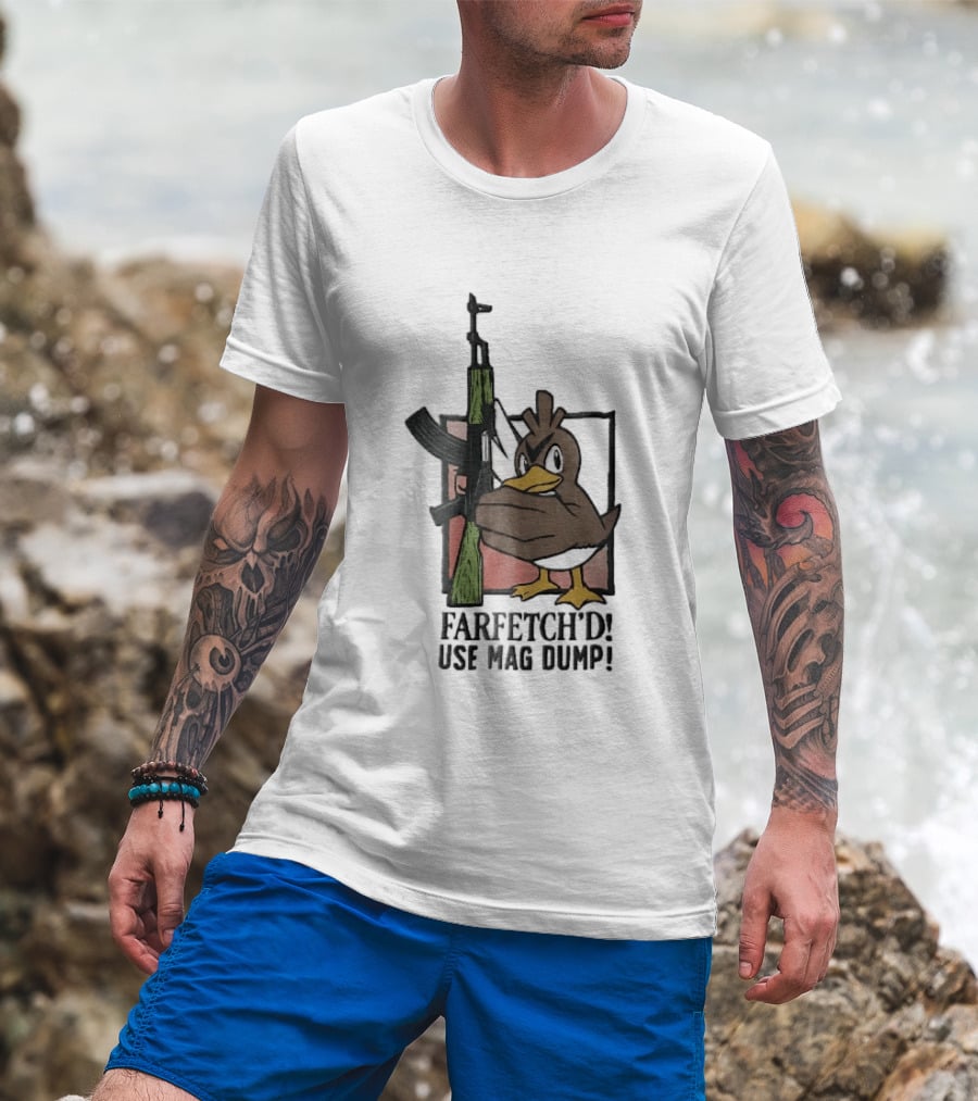 Farfetch'd Use Mag Dump Pok Mon Holding AK47 Rifle T-Shirt