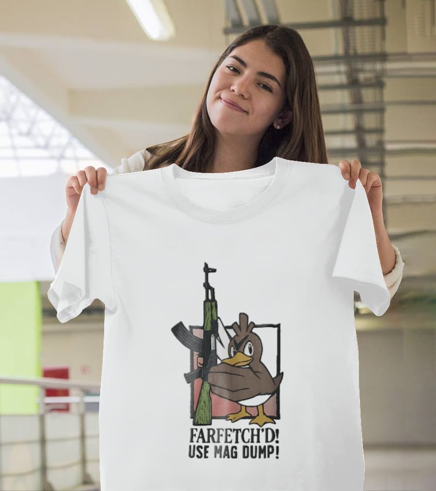 Farfetch'd Use Mag Dump Pok Mon Holding AK47 Rifle T-Shirt