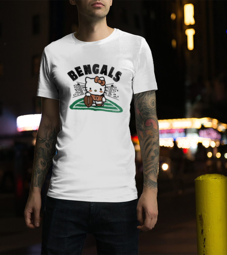 Hello Kitty Cincinnati Bengals Football Collaboration T-Shirt