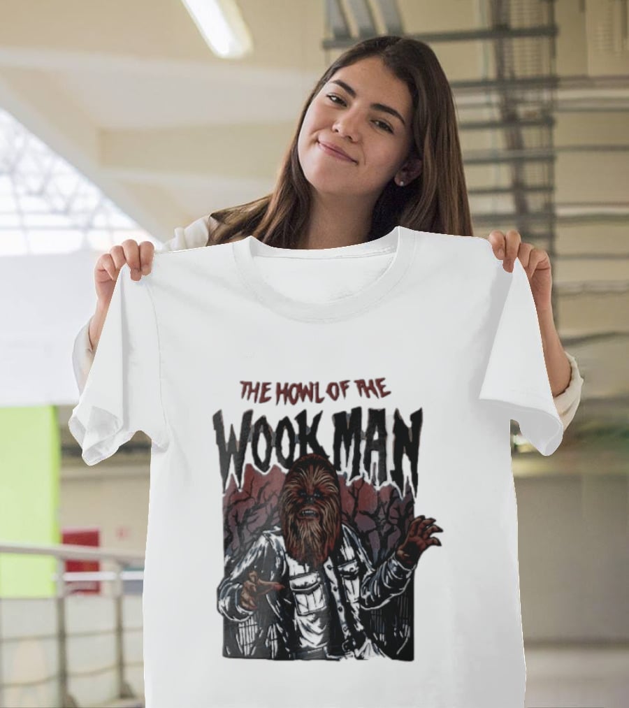 The Howl Of The Wook Man Chewbacca Werewolf Spooky Forest Horror Flannel Jacket T-Shirt