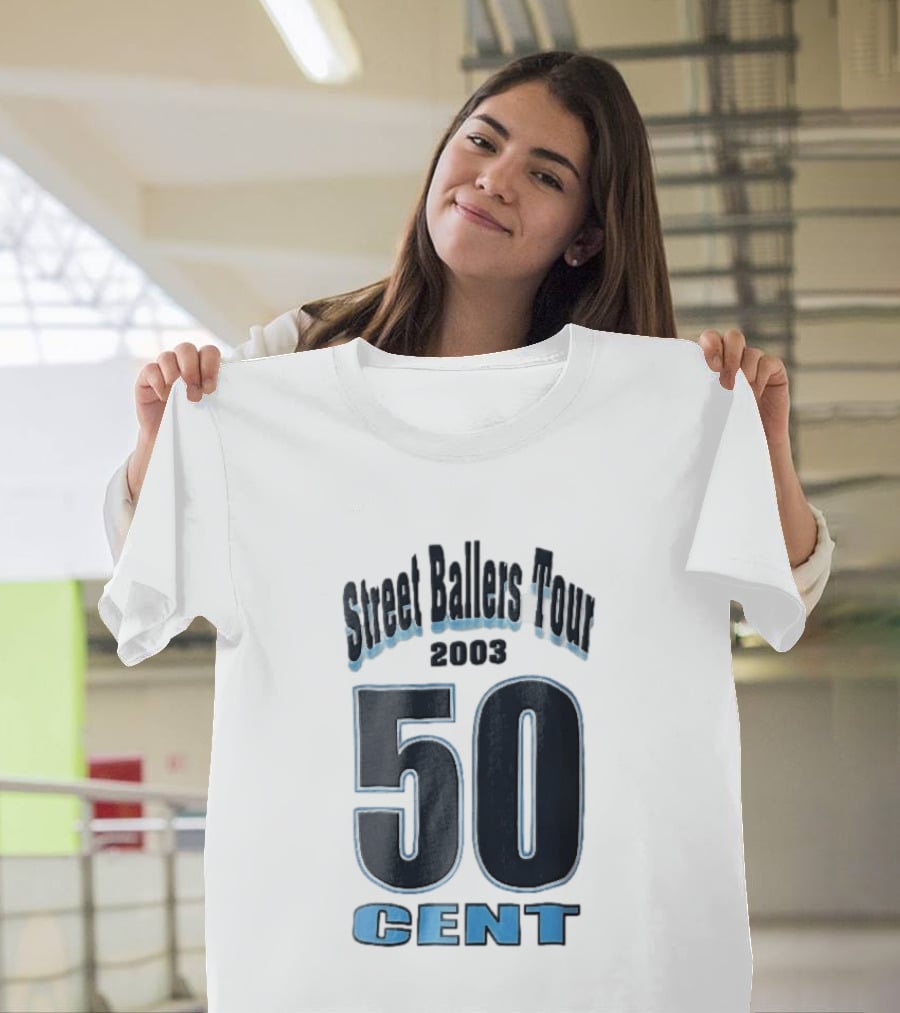 Street Ballers Tour 2003 50 Cent Jersey Number Blue T-Shirt