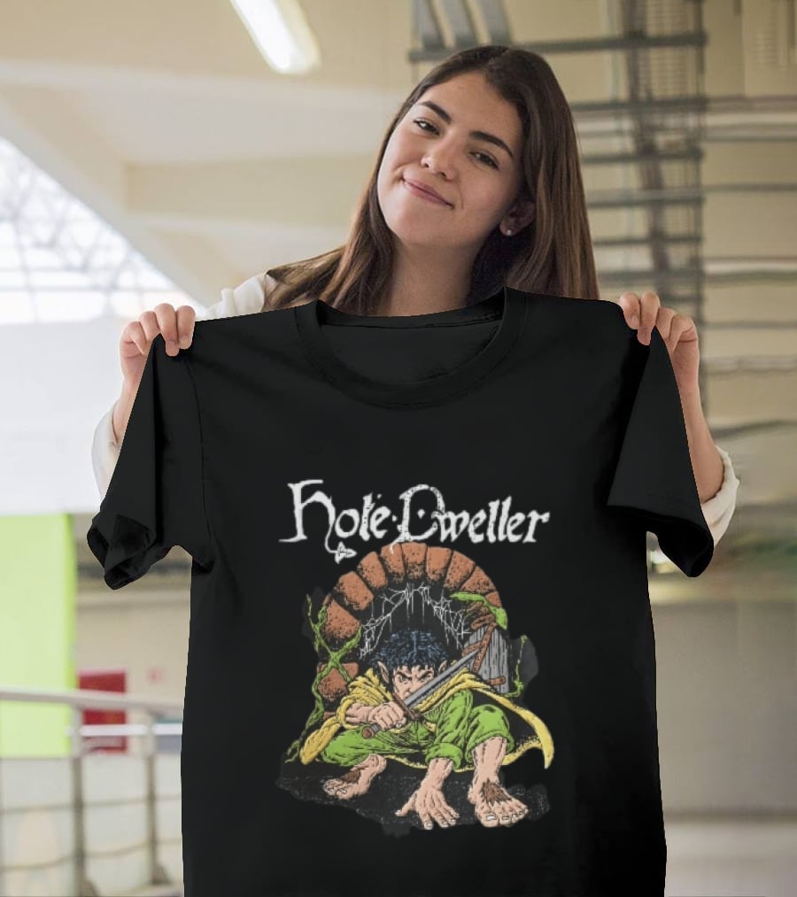 Hole Dweller Fantasy Creature Crouching With Sword T-Shirt