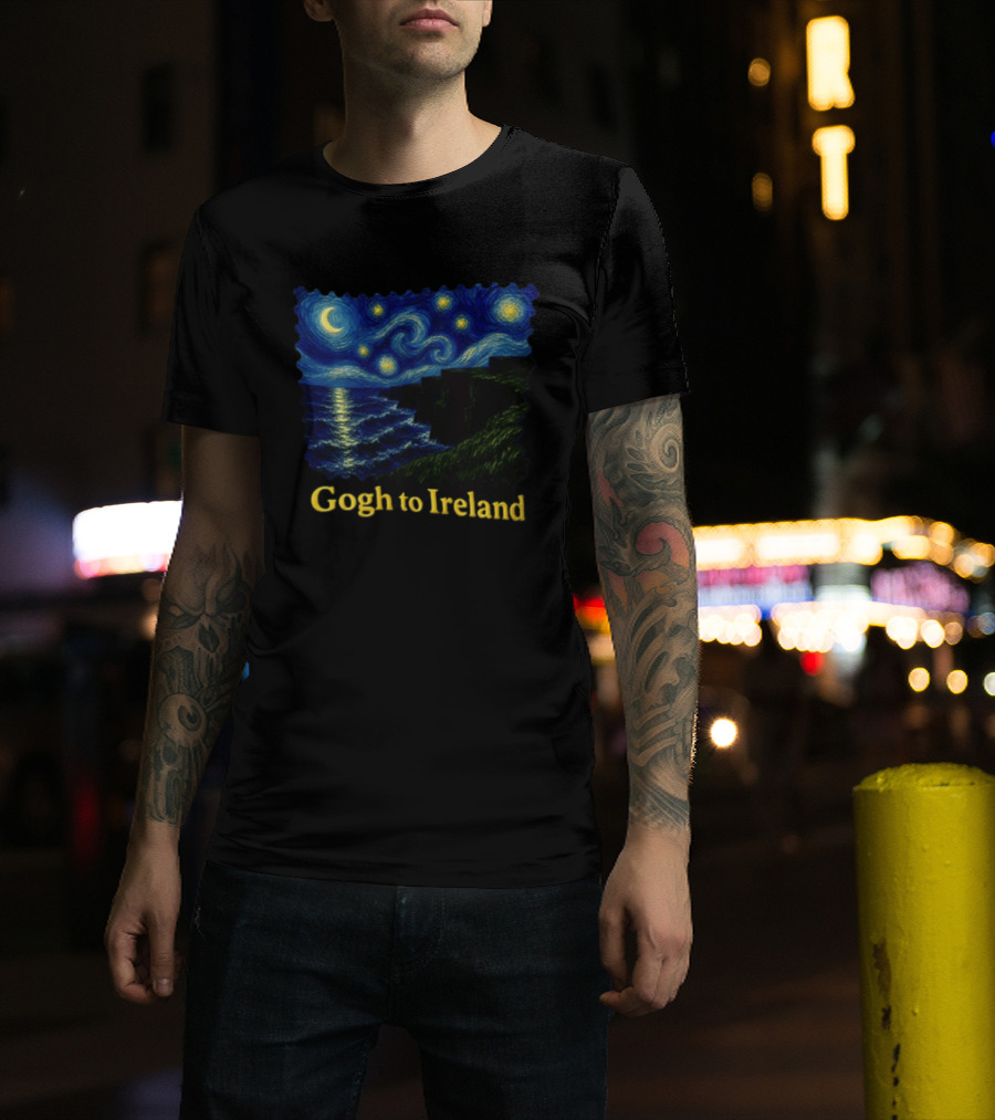 Van Gogh Starry Night Cliffs Overlook Gogh To Ireland T-Shirt