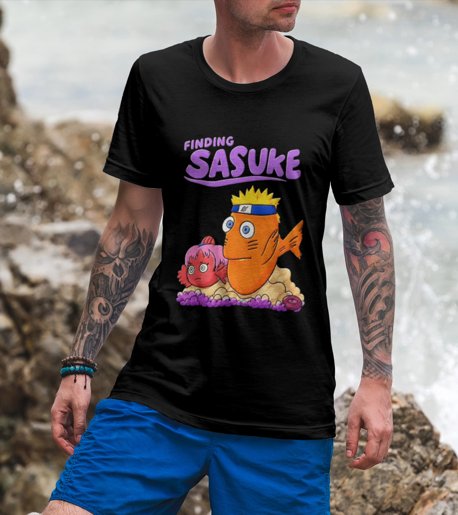 Finding Sasuke With Naruto And Nemo Crossover Adventure T-Shirt