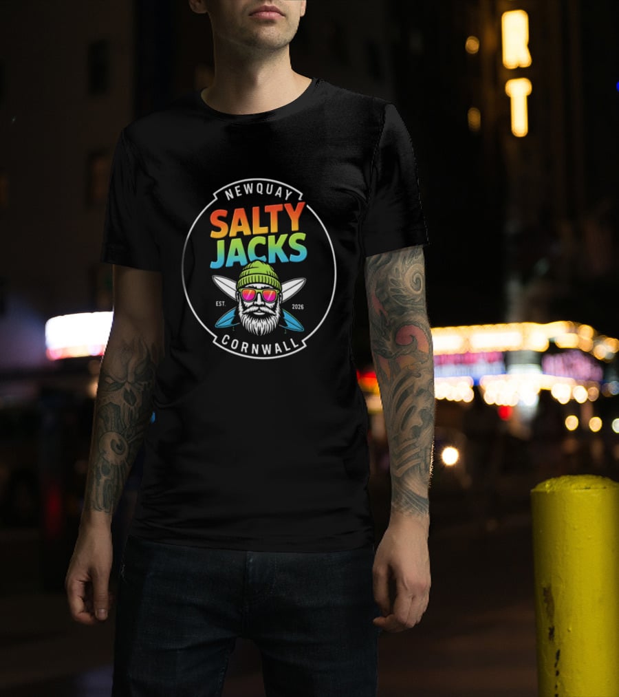 Newquay Salty Jacks Surf Shack Cornwall Est 2026 T-Shirt