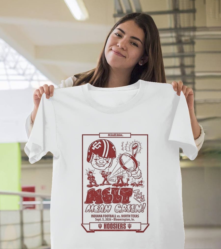 Indiana Hoosiers Melt The Mean Green Football Team Matchup Victory Scoreboard 1985 Season T-Shirt