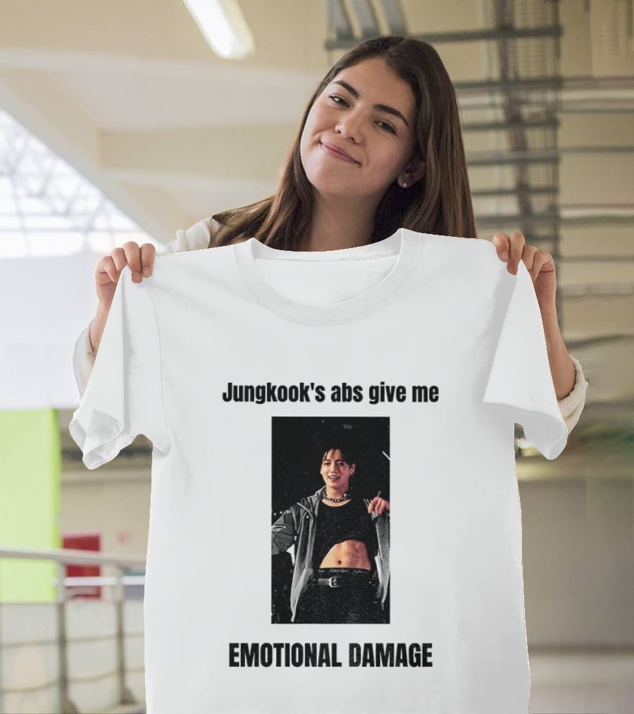 Jungkook's Abs Give Me Emotional Damage Fandom Trend T-Shirt