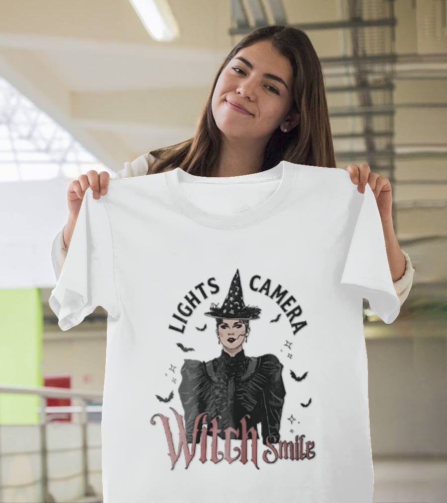 Lights Camera Witch Smile Horror Movie Halloween Magic T-Shirt