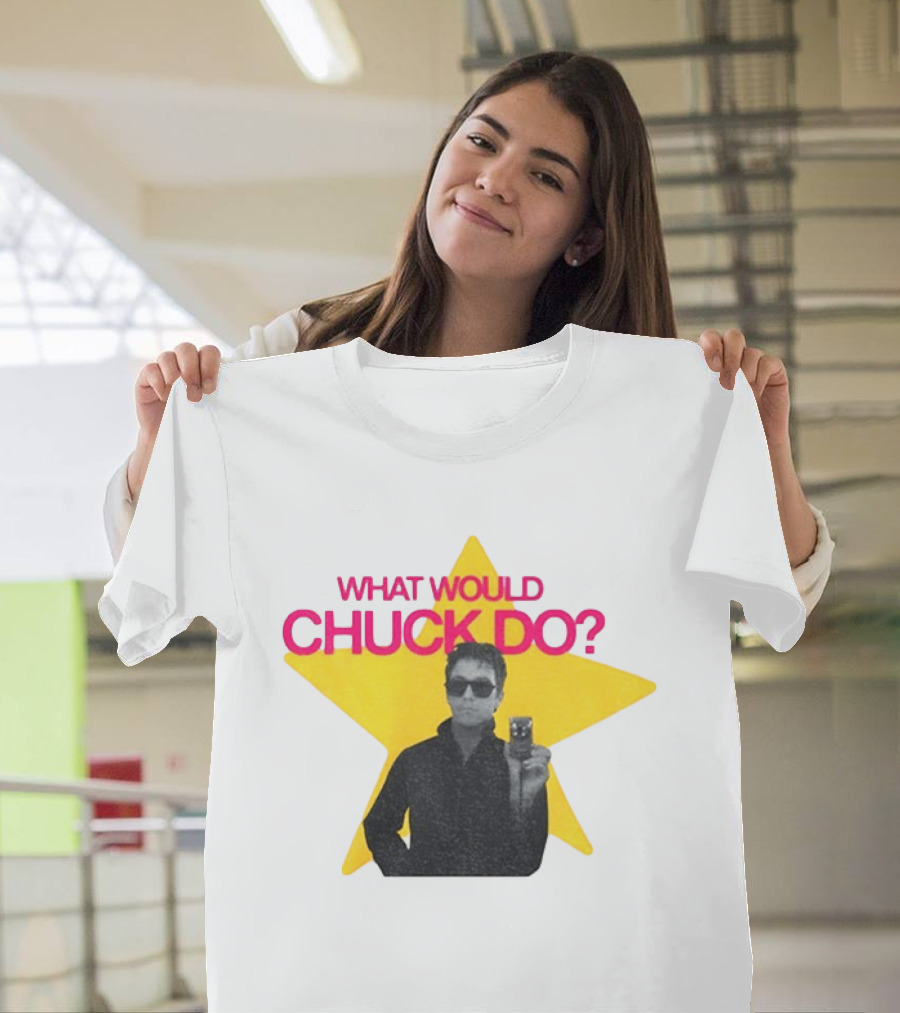 Chuck Timely And The Hourglass 90s Baby What Would Chuck Do Starburst T-Shirt