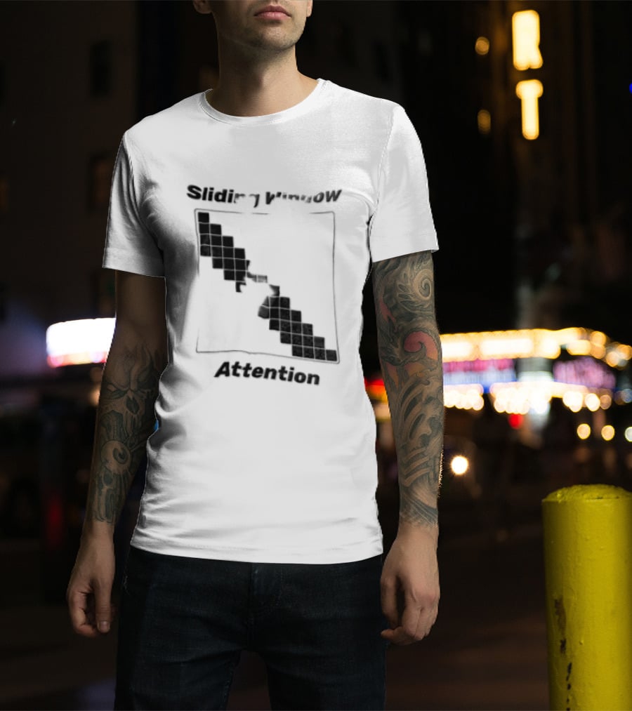 Sliding Window Attention Mechanism Diagram T-Shirt