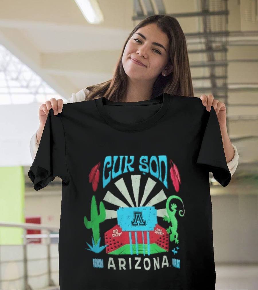 Arizona Go Cats Bear Down Cactus Lizard Desert T-Shirt
