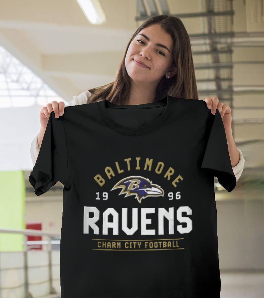 Baltimore Ravens Charm City Football 1996 Ravens Bird Head T-Shirt