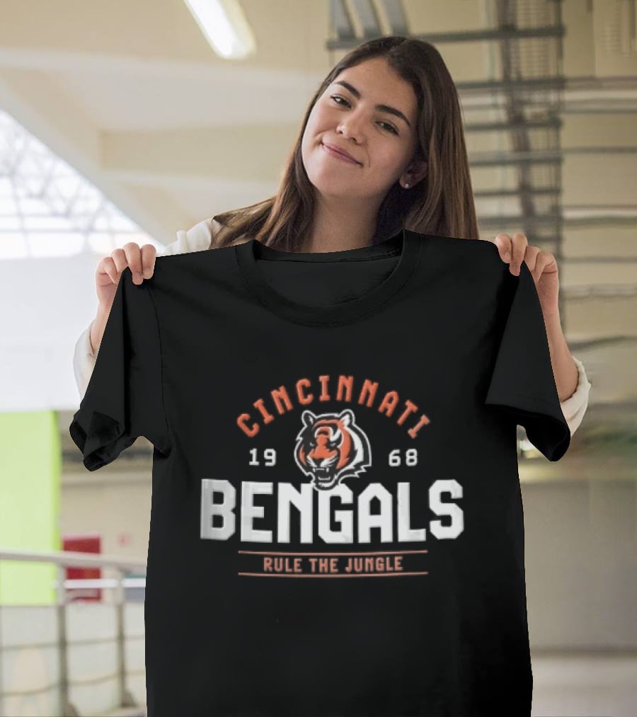 Cincinnati Bengals 1968 Rule The Jungle Tiger Head T-Shirt