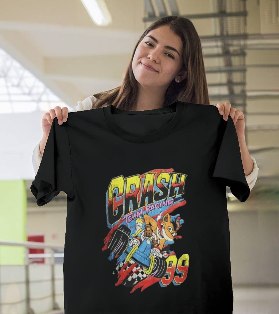Crash Team Racing 99 Cartoon Bandicoot Go Kart Distressed T-Shirt
