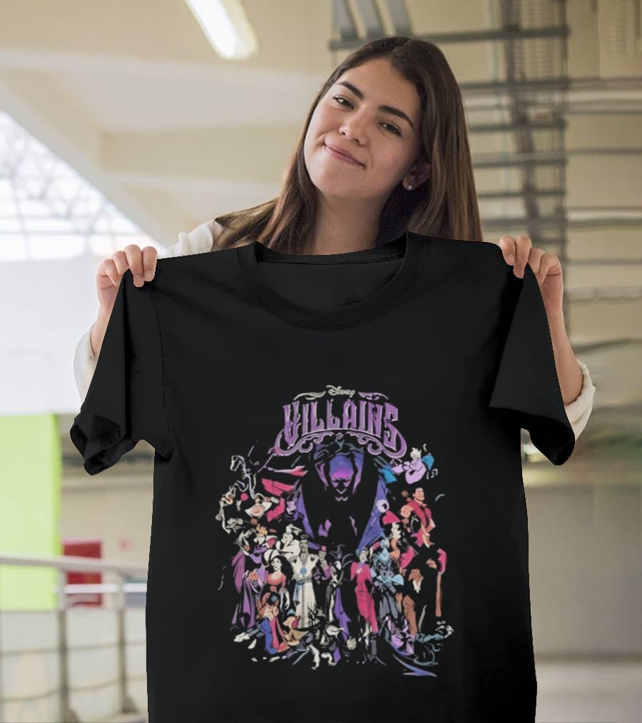 Disney Villains Assemble Purple Iconic Characters T-Shirt
