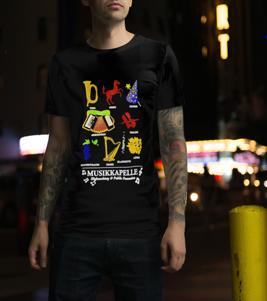 Musikkapelle Highsnobiety And Public Possession Tuba Speed Zauber Akkordeon Wolke Hopfentruabe Harfe Klarinet Löwe T-Shirt