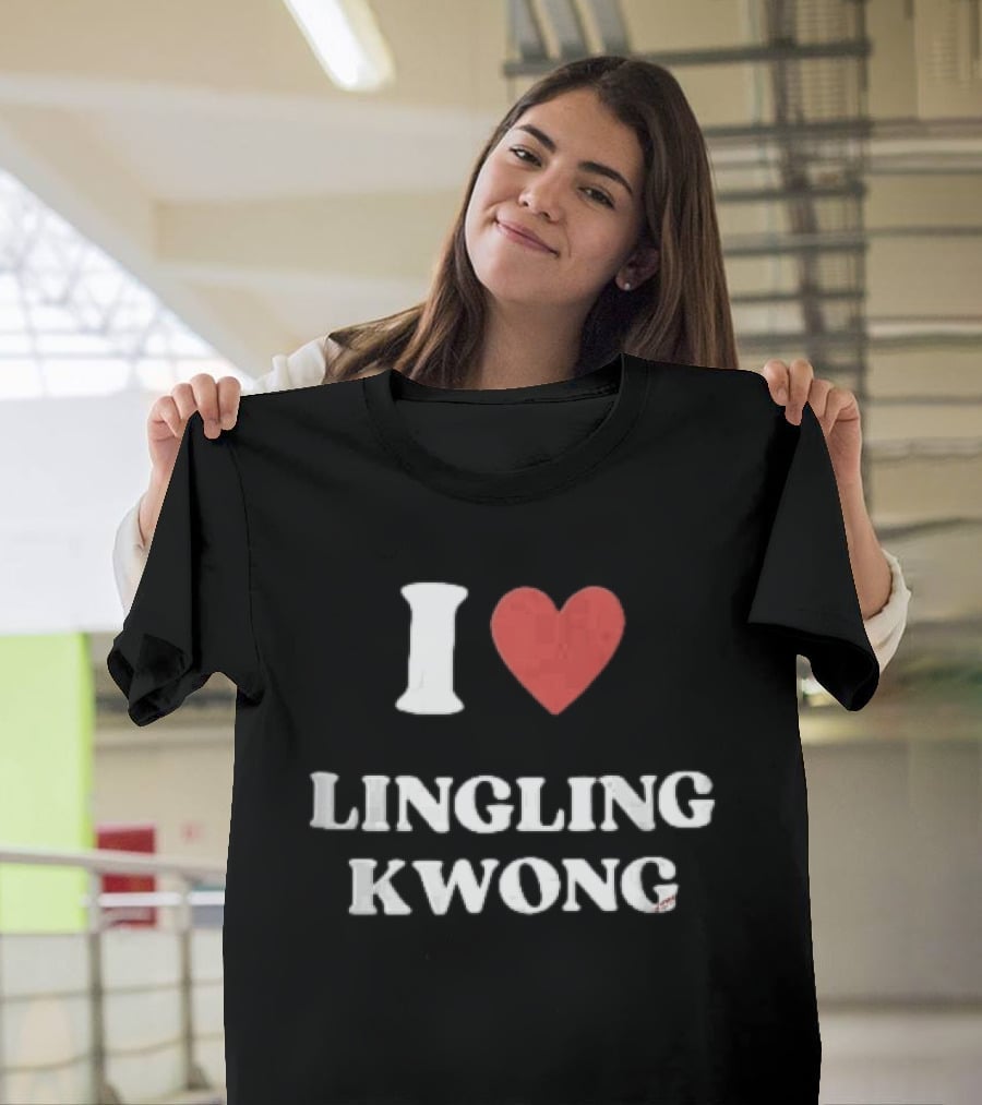 I Love Lingling Kwong Red Heart White Black T-Shirt