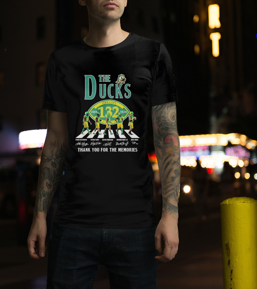 Oregon Ducks 132nd Anniversary 1894 2026 Abbey Road Thank You For The Memories T-Shirt
