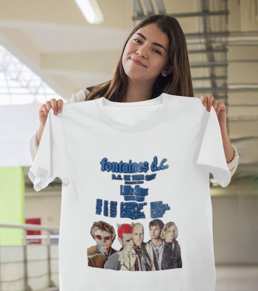 Fontaines D.C. UK Tour 2027 Summer Headline Tour Blue T-Shirt