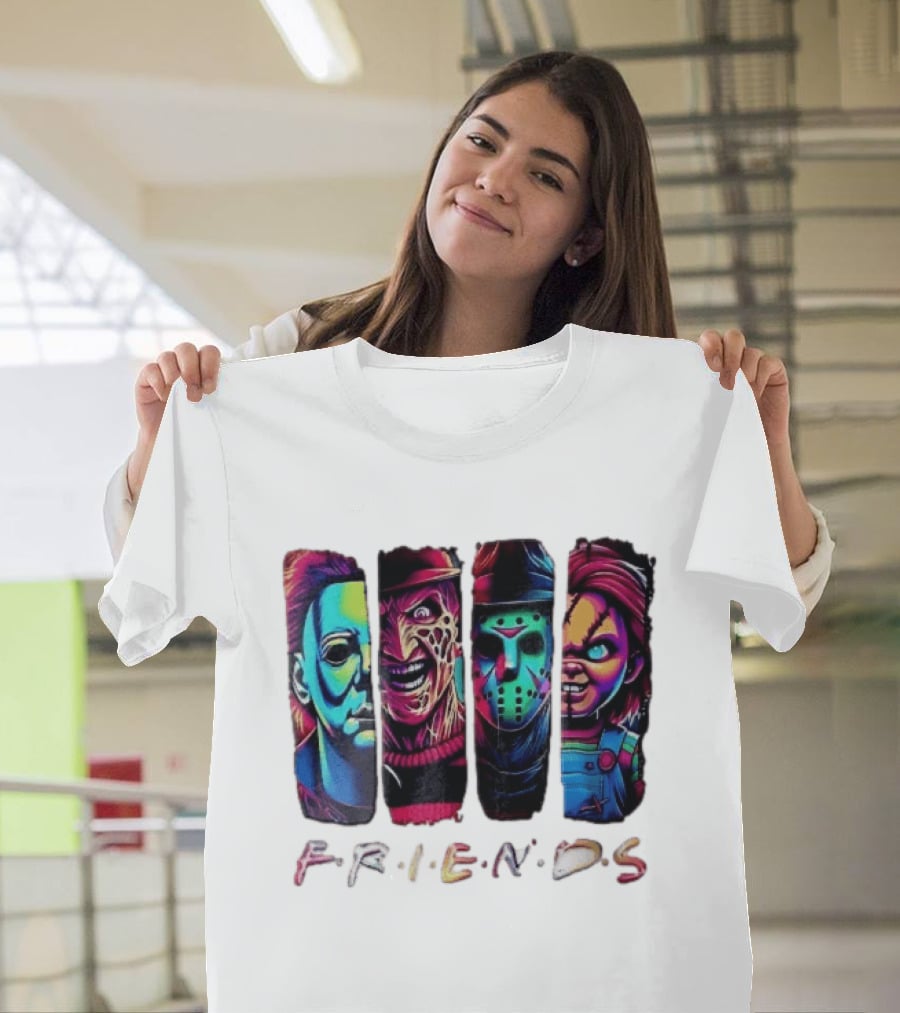 Friends Horror Michael Freddy Jason Chucky Multicolored T-Shirt