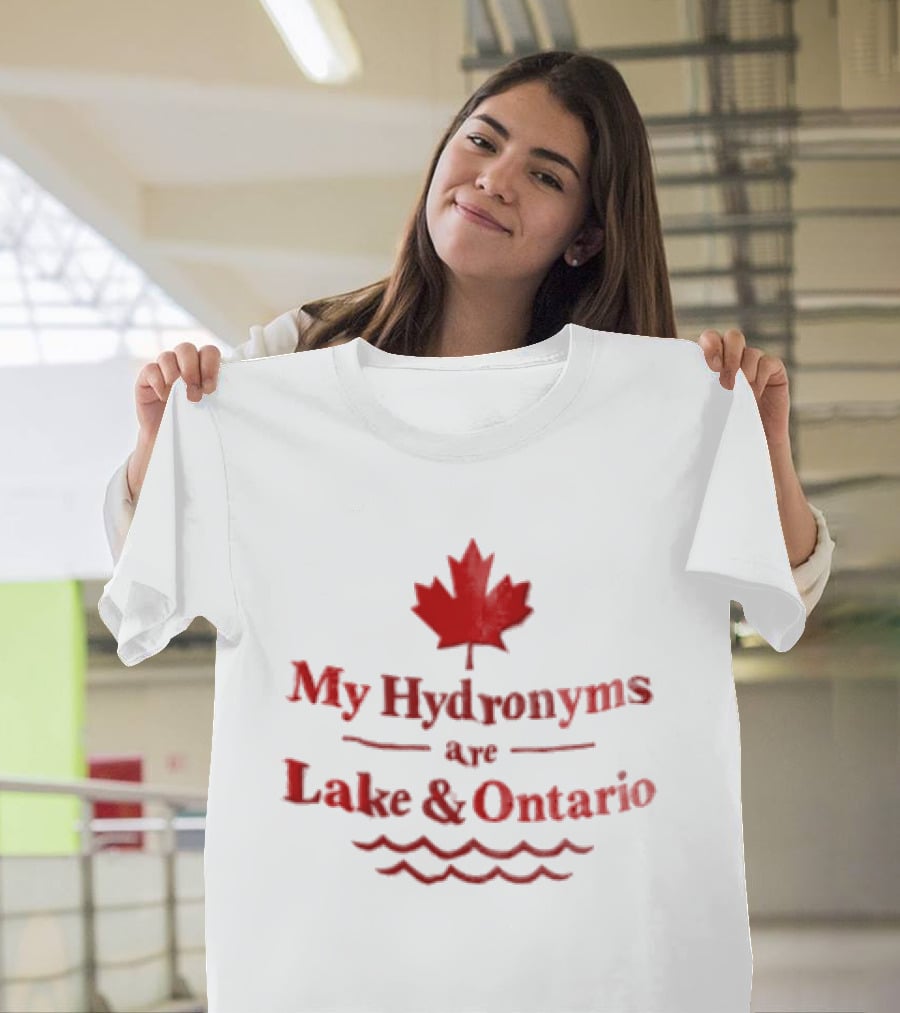 My Hydronyms Are Lake And Ontario Maple Leaf Waves T-Shirt