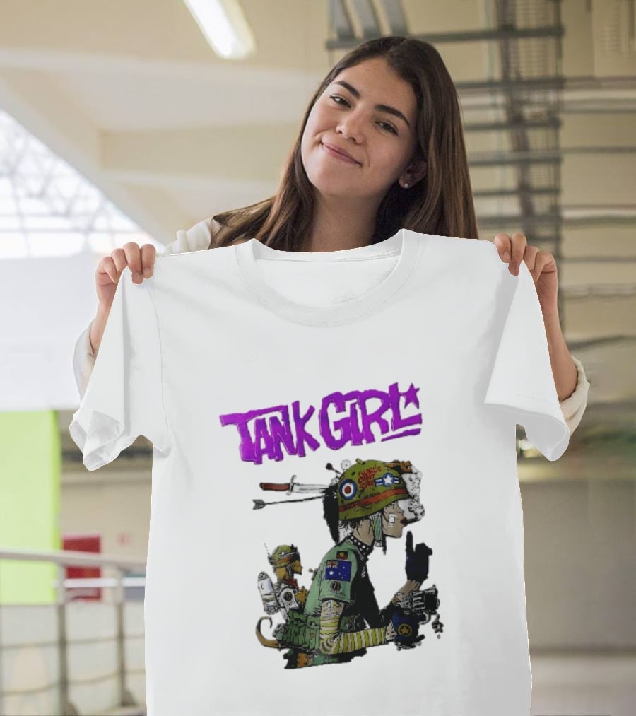 Tank Girl Charlie Dont Surf Punk Woman Helmet Gun Cigar Cartoon T-Shirt