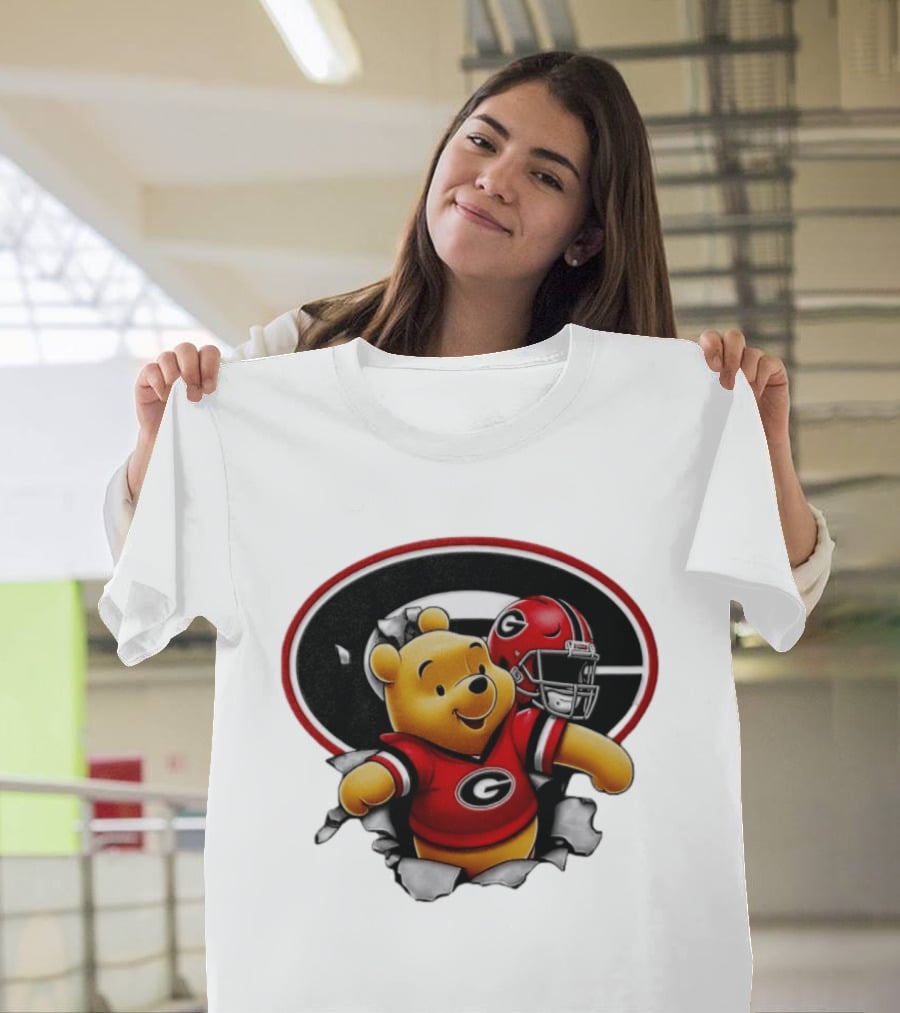 Winnie The Pooh Georgia Bulldogs Football Fan Gear T-Shirt