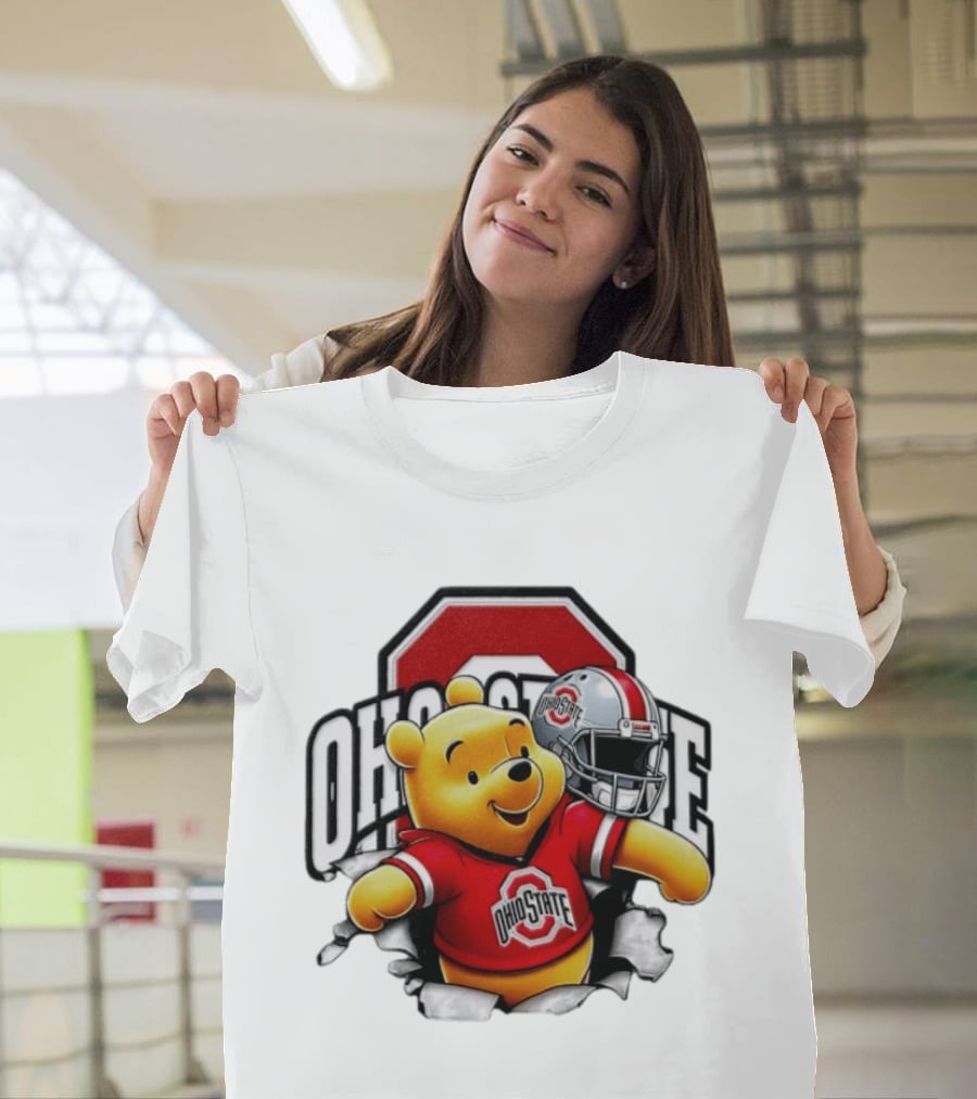 Winnie The Pooh Ohio State Buckeyes Football Team Helmets Series T-Shirt