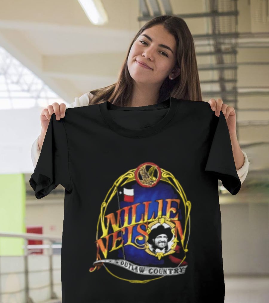 Willie Nelson Outlaw Texas Flag Eagle Country T-Shirt