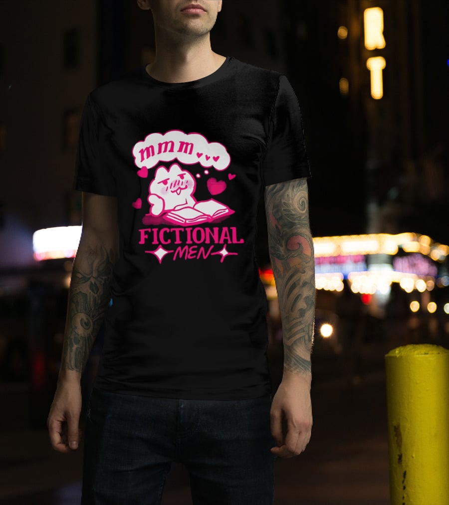 Fictional Men Mmm Hearts Cute Cartoon Reading T-Shirt