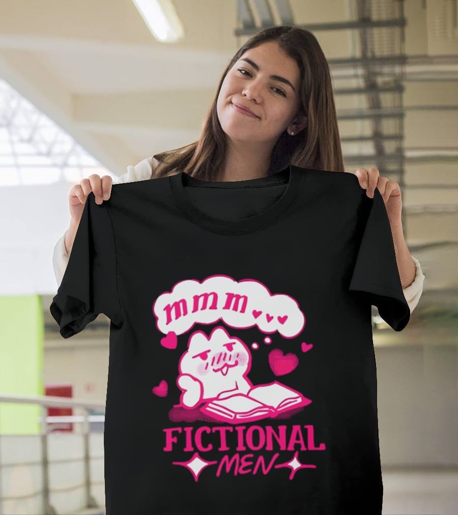 Fictional Men Mmm Hearts Cute Cartoon Reading T-Shirt