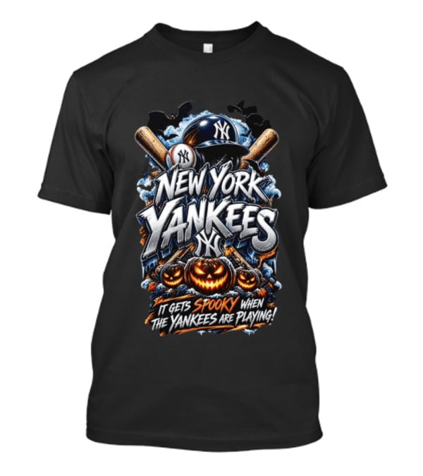 New York Yankees It Gets Spooky When The Yankees Are Playing Halloween MLB T-Shirt