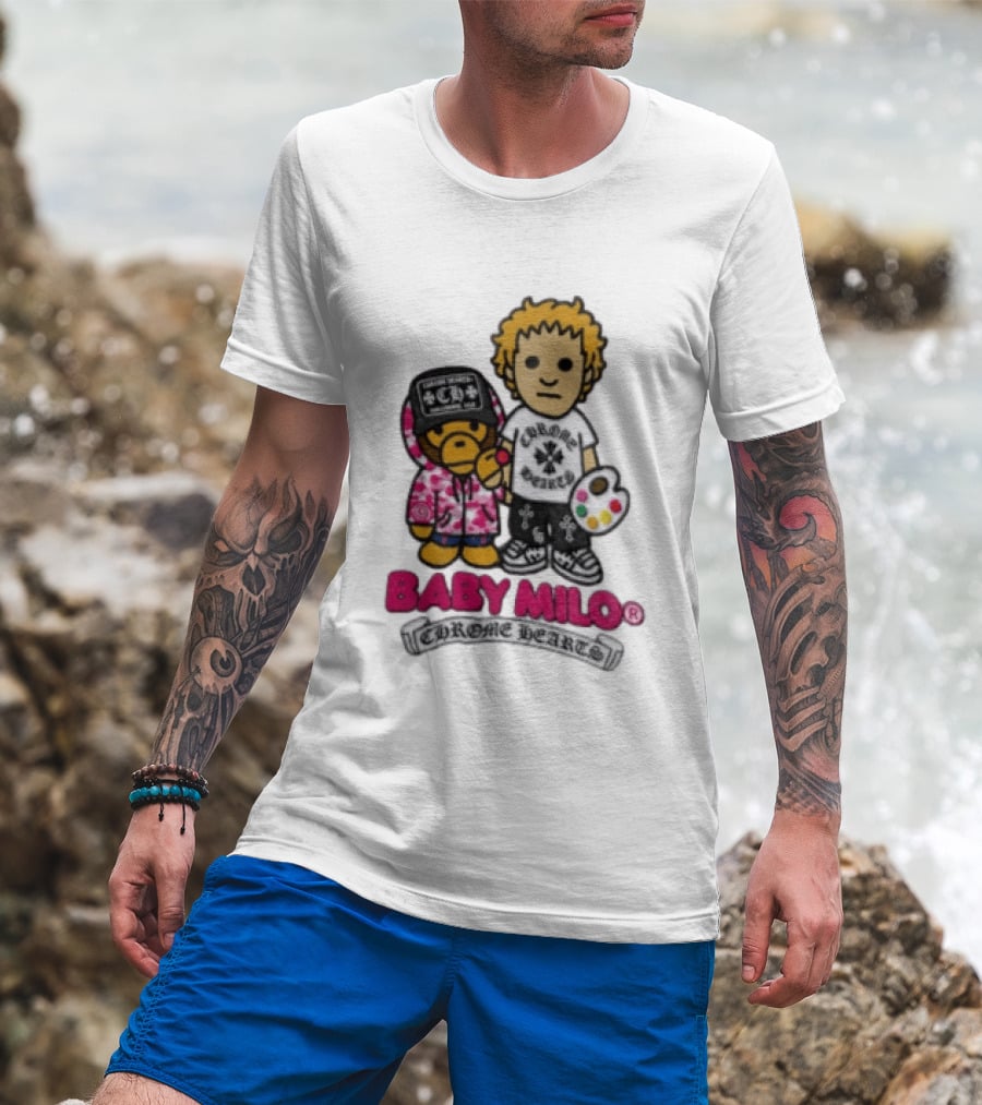 Baby Milo Chrome Hearts Collaboration Graphic Characters T-Shirt