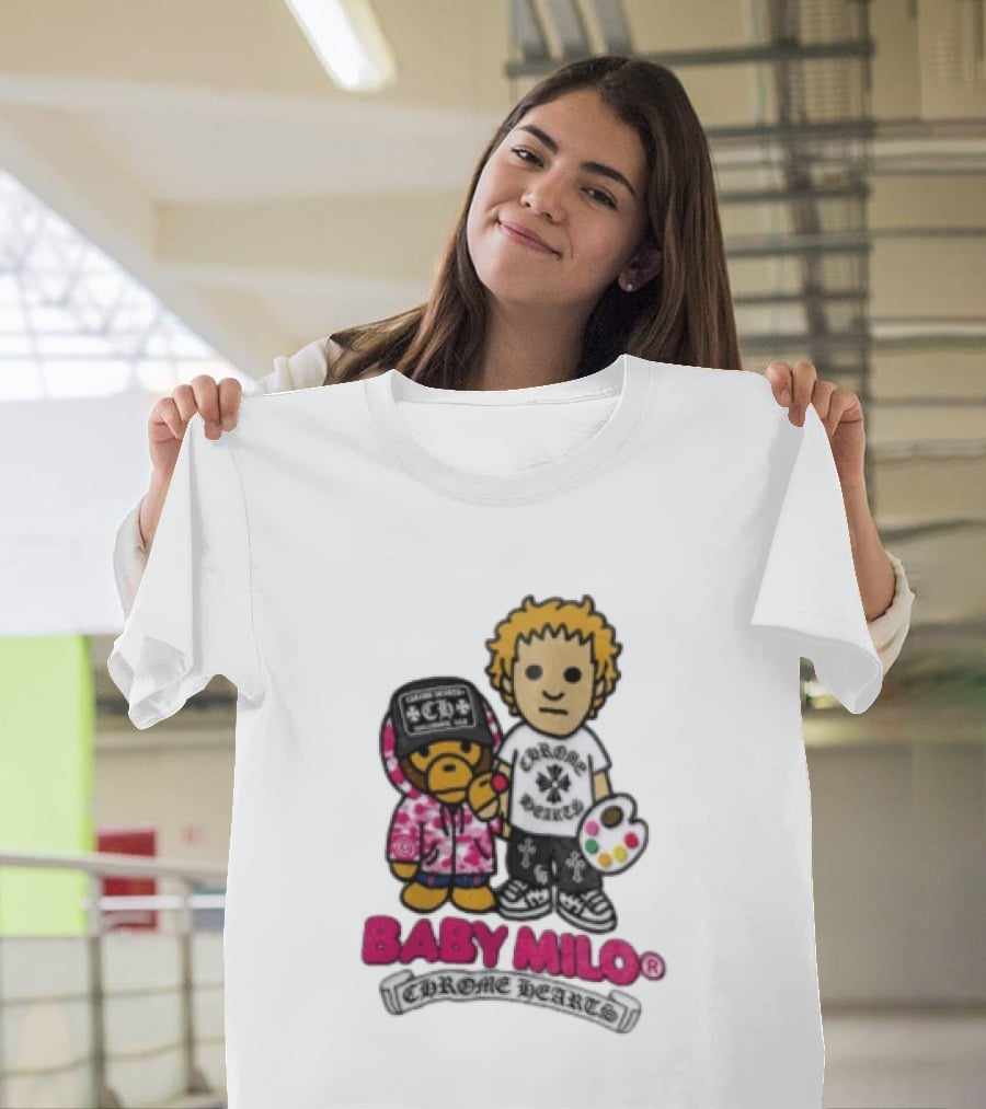 Baby Milo Chrome Hearts Collaboration Graphic Characters T-Shirt