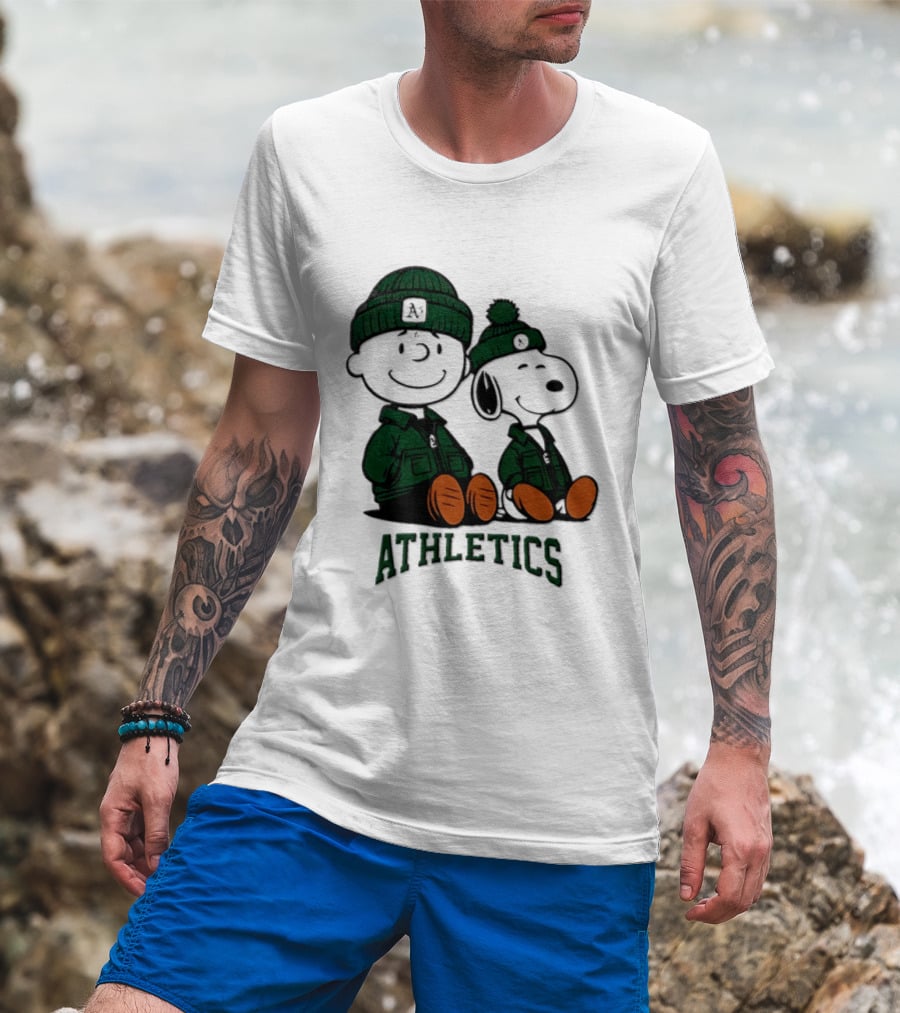 Charlie Brown Snoopy Athletics 2026 MLB Football T-Shirt