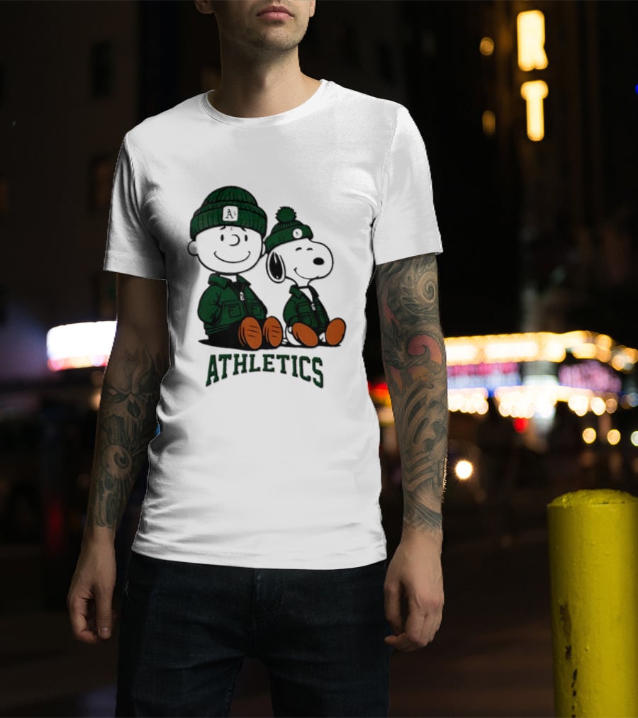 Charlie Brown Snoopy Athletics 2026 MLB Football T-Shirt