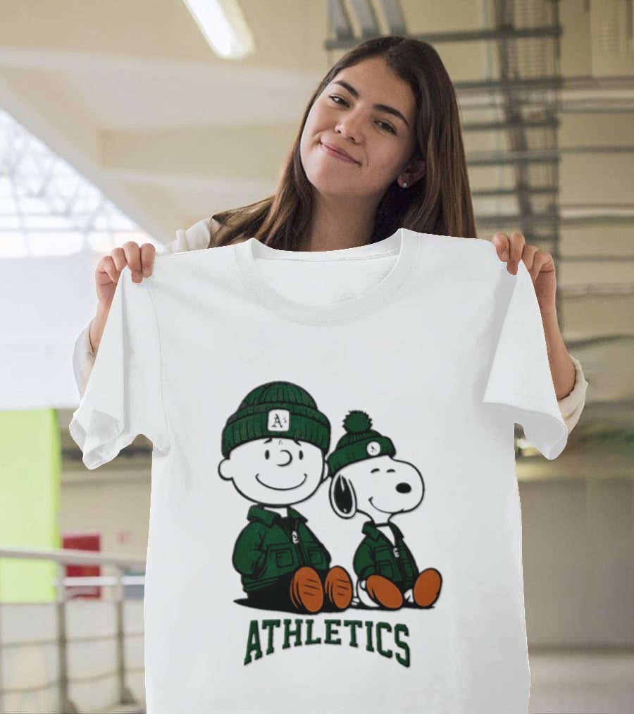 Charlie Brown Snoopy Athletics 2026 MLB Football T-Shirt