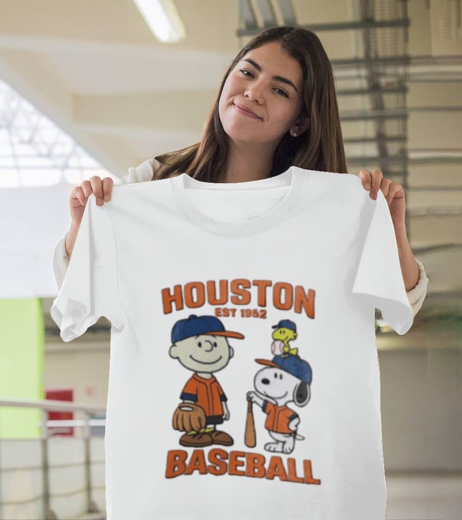 Charlie Brown Snoopy Houston Baseball Est 1962 T-Shirt