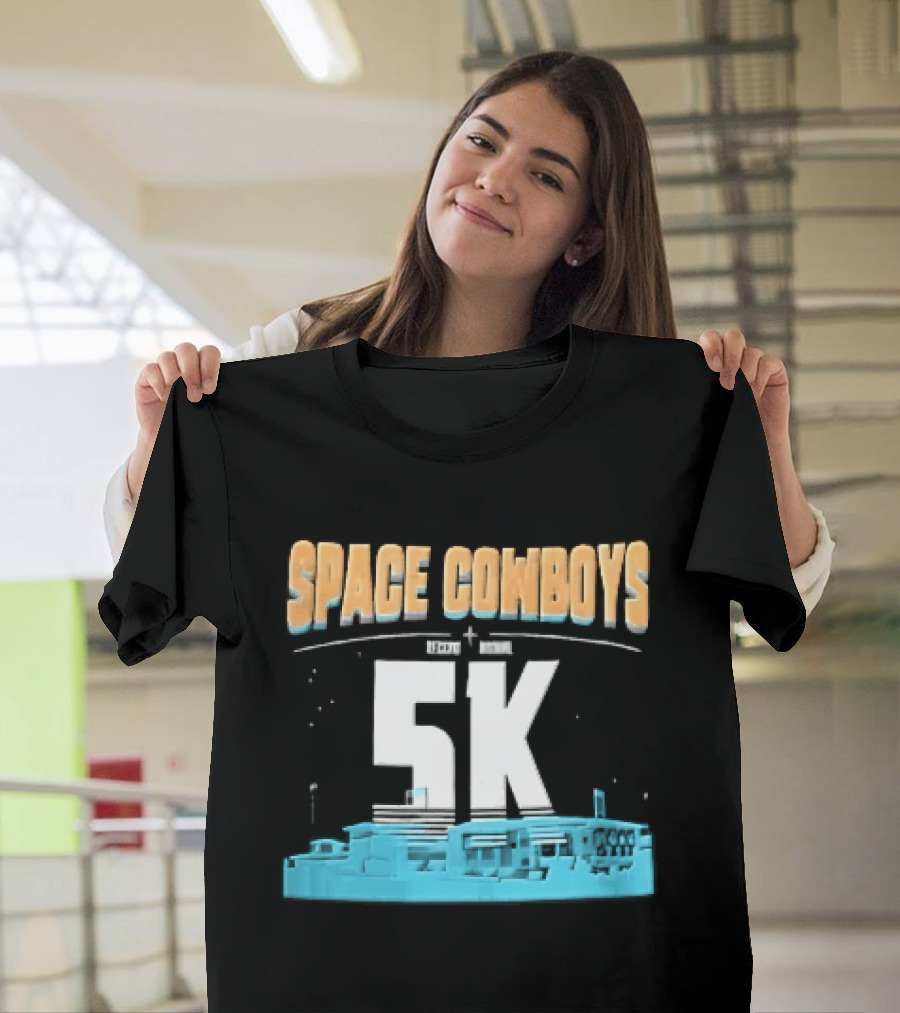 Space Cowboys 5k Cyan Ballpark Cityscape Night Stars T-Shirt