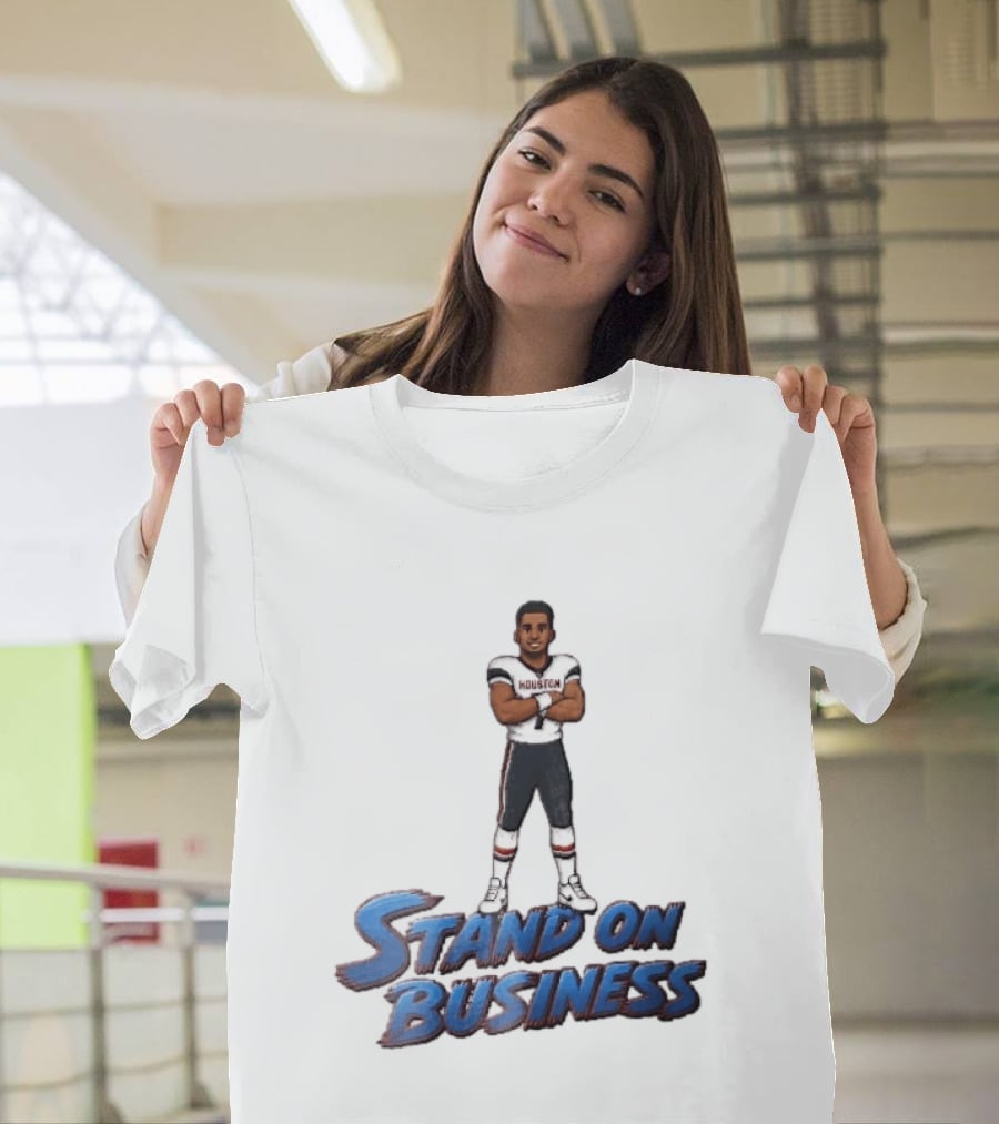 Houston Texans Stand On Business Football Player Number 7 Cartoon Caricature T-Shirt