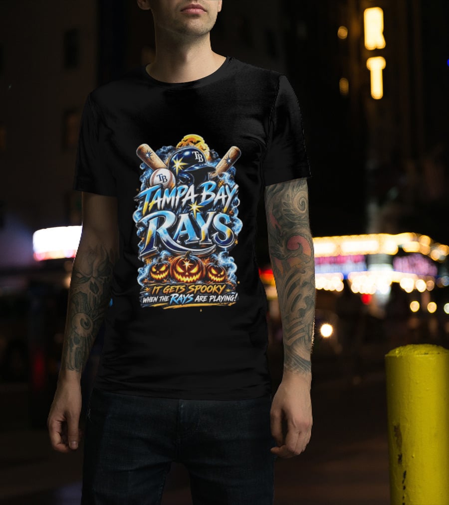 Tampa Bay Rays It Gets Spooky When The Rays Are Playing Halloween T-Shirt